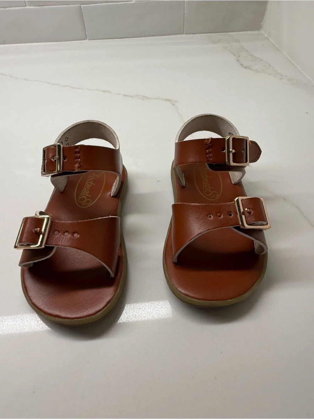 Footmates Brown Leather Buckle Sandals